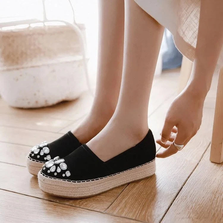 Customization Flat Chaussures Espadrille Femmes Canvas Fabric Spring Fitness Walking Shoes Loafers Shoes