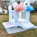 Home Use 9x9x7ft Kids Birthday Party Oxford Fabric Inflatable White Mini Bounce House with Slide and Ball Pit for Toddlers