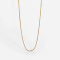 18K Gold Plated 1MM Thin Herringbone Necklace Daily Mini Round Snake Bone Chain Classic Geometric Style Stainless Steel Jewelry