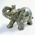 Huiying Natural 4inch Pyrite Hand Carved Beautiful Hand Made Elephants Statue