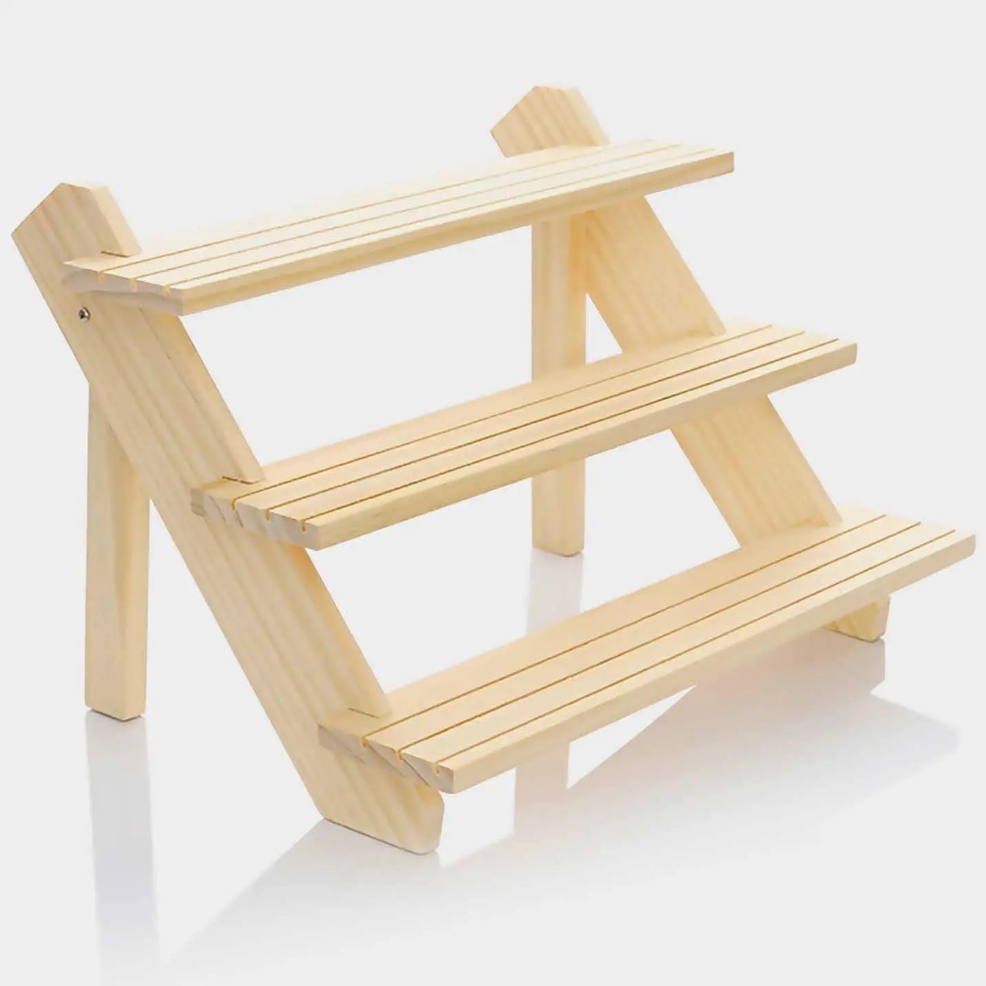 Three-layer Solid Wood Storage Rack Modern Wooden Jewelry Rack Bamboo Shelf Desktop Display Rack for Jewelry and Coins