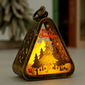 Christmas Desktop Night Light with Ornaments - Retro Style for Window Decorations