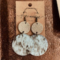 Western Style Wholesale Vintage New Milk Pattern Round Leather Earrings for Girls Fine Gifts
