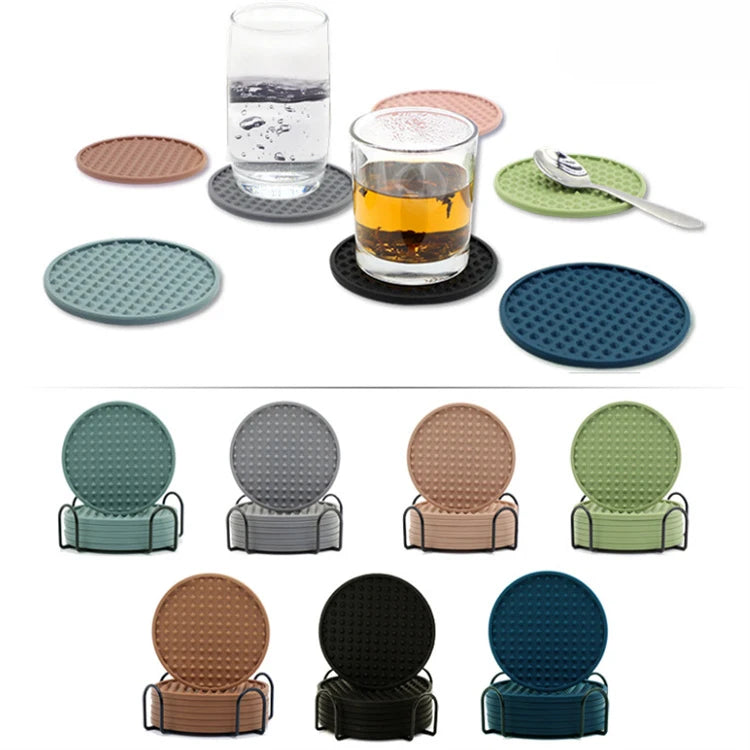 Eco Friendly Silicone Anti slip Silicone Drink Cup Coaster Silicone Mat Pad for Beer Tea