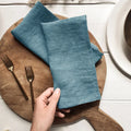 12.5X17 Inch Rustic Hotel Kitchen Dinner Cloth Napkins Wedding Party Reusable Stonewashed Pure Table Flax Linen Cloth Napkins