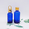 1oz Cobalt Blue 20ml Glass Serum Bottle with Gold Dropper Lid