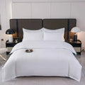 Plain White Hotel Bed Sheets 100% Cotton Customized Size Comfortable Hotel Satin Bedding Set