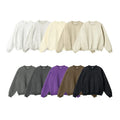2024 Autumn and Winter Men's Loose Casual Solid Color Sweatshirts Sport Style Fleece Round Neck Sweatshirt for Men