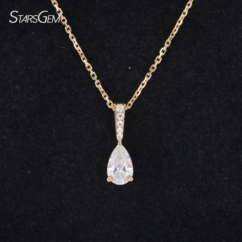 Fine Jewelry Necklace Lab Grown Diamond Rings Prong Seting Necklace 14k 18k Gold D VS Synthetic Diamond Necklace