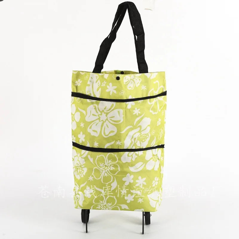 Hot Sale Waterproof Shopping Trolley Bag Foldable Cart Tote Bag With Wheels