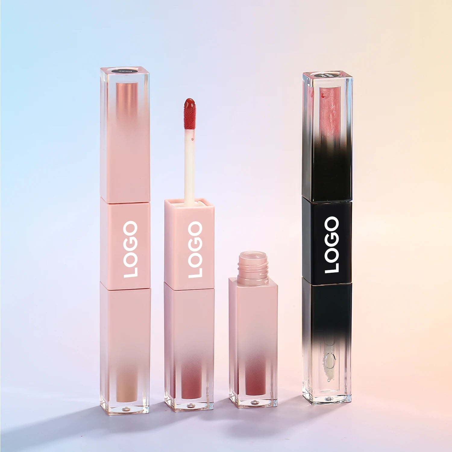Two in One Lipgloss Private Label  Waterproof Lip Gloss Empty Tubes Vegan Long Lasting Lipgloss Containers