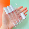 Lz Pack Low MOQ 100pcs Custom Logo Unique Gold Top Matte Cap Lip Gloss Empty Container 3ml Round White Lip Gloss Wand Tubes