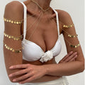 Exaggerated Metal Sequin Tassels Multilayer Body Chains for Women Trendy Ladies Summer Wearing Accessories Fashion Jewelry Gifts