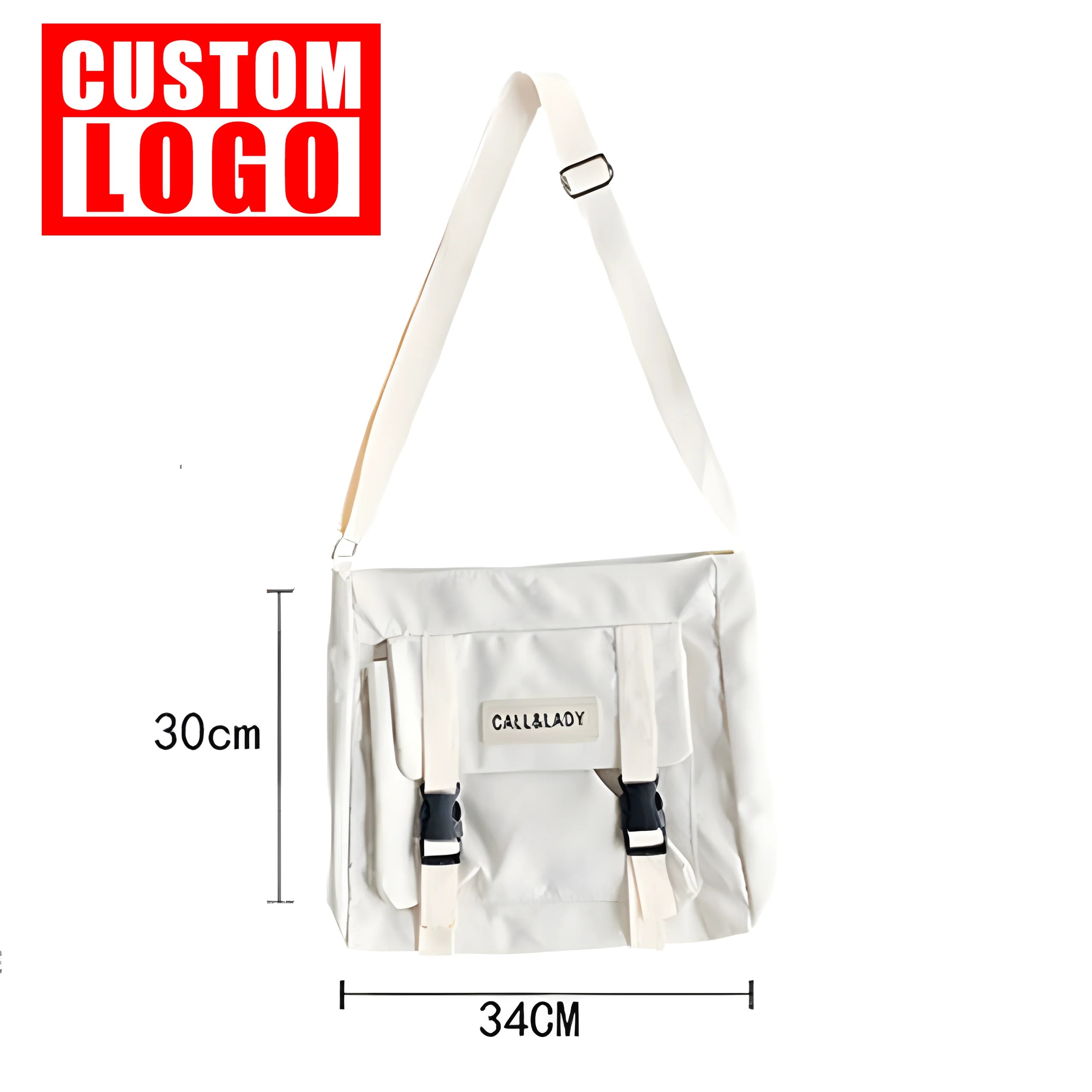 Custom Logo Korean Trendy Vintage Messenger Bag Student Nylon Waterproof Canvas Shoulder Bag