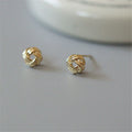 14k Gold Plating Women Sterling Silver Hemp Rope Earrings Geometric Jewelry Earrings
