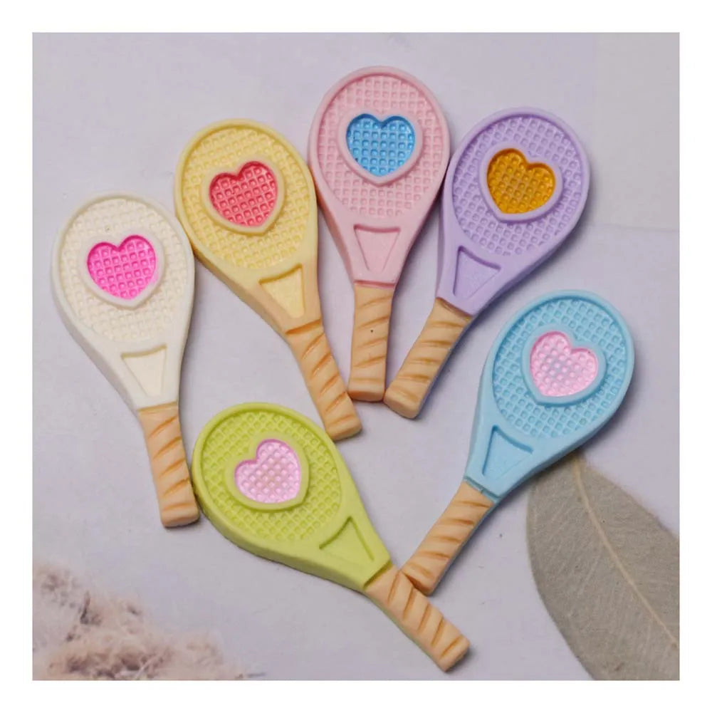 Cute Tennis Racket Resin Cabochons DIY Craft Supplies Phone Shell Patch Arts Decor Materials Jewelry Hair Accessories