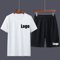 Custom Logo Wholesale Cheap Men Short Sleeves T-shirt Shorts 2 Pcs Set Quick Drying Breathable Skin Friendly Casual Sports Wear