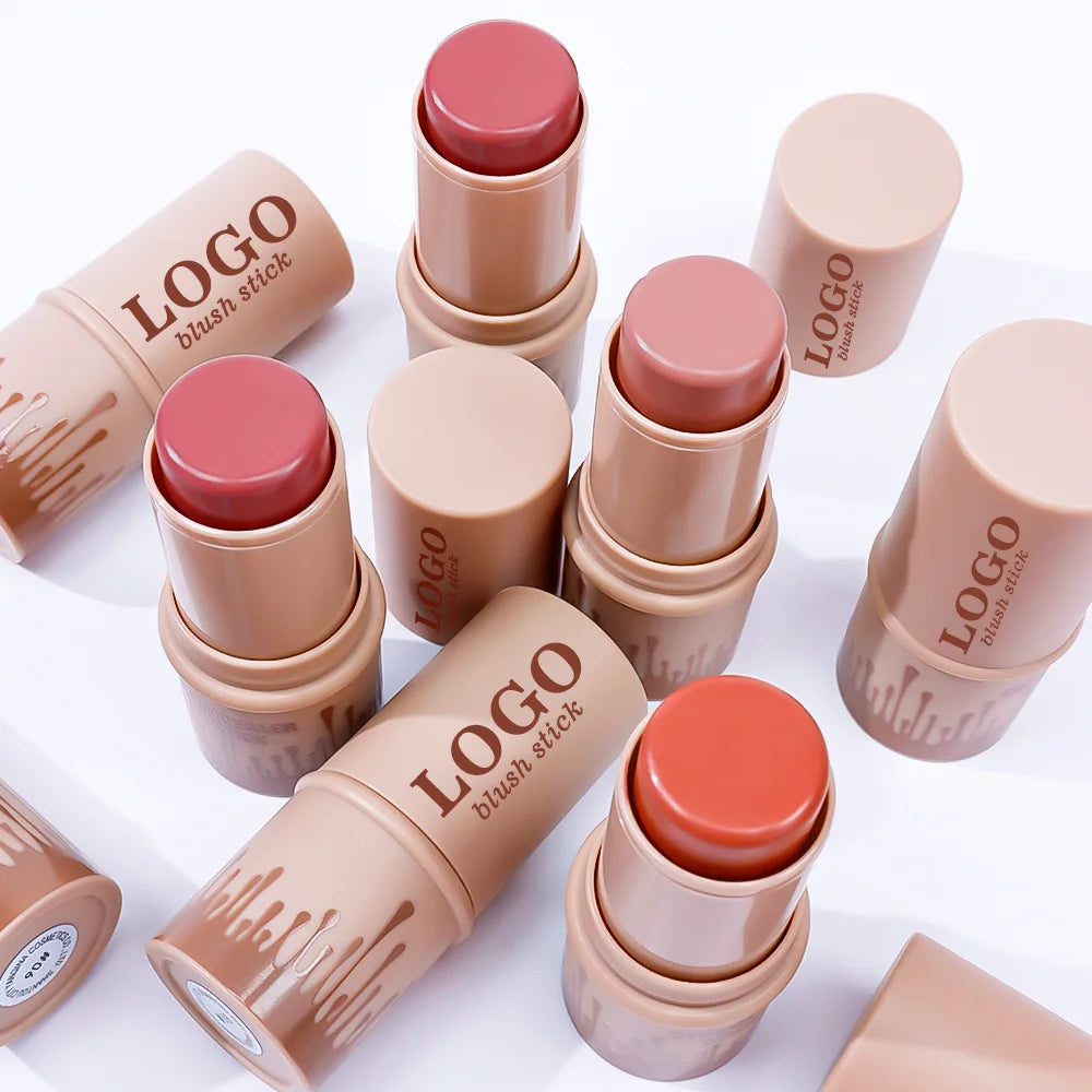 Ultra-Luxe High Pigment Lightweight Blush Cruelty-Free Rosy Flush Creamy Blush Stick Custom Logo Highlighter Contour Blush Stick