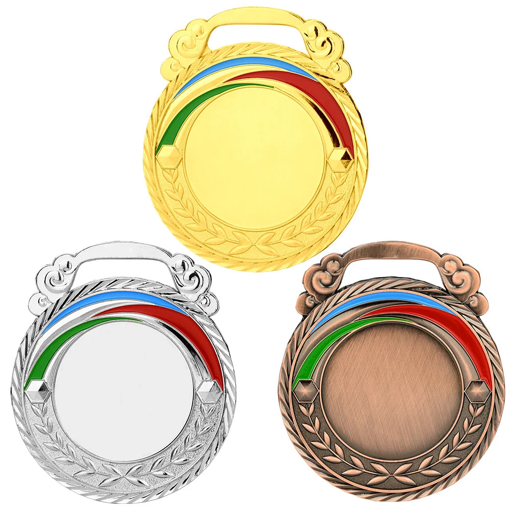 Wholesale 65mm Blank Medals Metal Award Generic Medals Gold Silver Medal for Any Competition Sports Game Free Printing Sticker