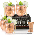 Hot Sell Stainless Steel 16Oz Moscow 100% Solid Plated Drinking Hammered Cup Coffee Beer Mule Copper Mug Set