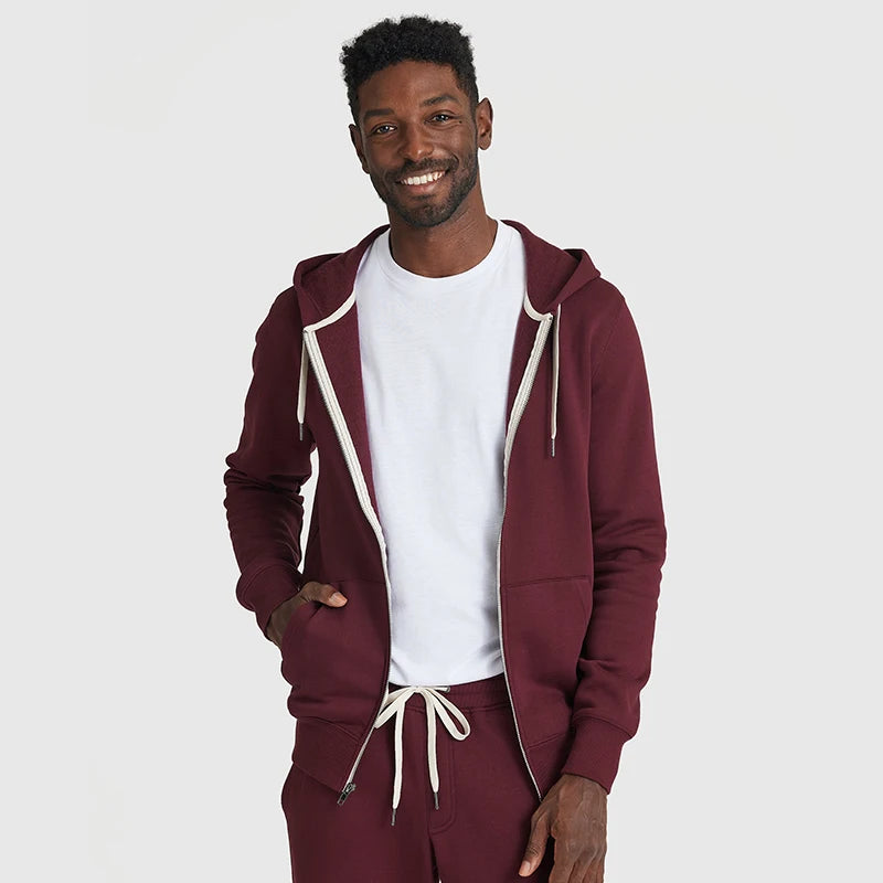 Premium Men's Zip Hoodie Pant Set Custom Made 3D Embroidery Regular Fit Lined Eco-Friendly Fleece French Terry Brushed Soft