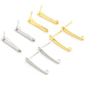20pcs/Lot 15x12mm/20x13mm 316 Stainless Steel Gold Plated Earring Studs Hooks Findings Earwire for Jewelry Supplies Accessories