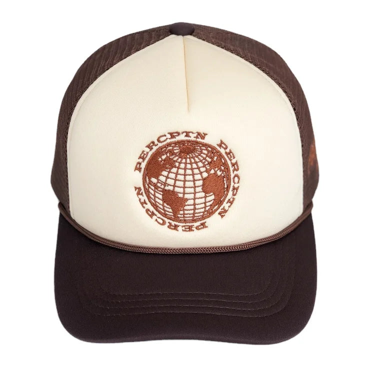 Hip Hop Custom Mesh Rope 5 Panel Trucker Hat Curved Brim Sport Trucker Mesh Hat Foam Mesh Trucker Hat