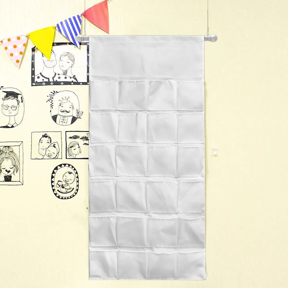24 Pockets Canvas Hanging Storage Organizer Bag Sublimation Blank Folding Hanging Sundries Bag