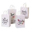 Factory Thank You Paper Bag White Kraft Paper Bag Flat Bottom Shopping Grocery Paper Bag With Custom Logo