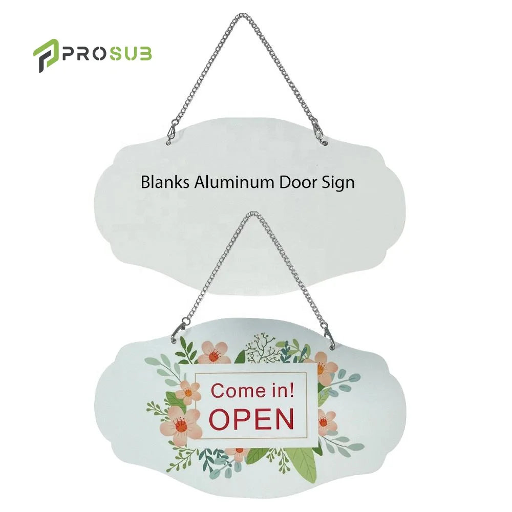 Prosub Aluminum Sublimation Door Sign Plaque Blank Custom Printing Home Hotel Office Sublimation Hanging Welcome Door Plate