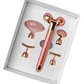 Hot Selling Beauty Bar Facial Skin Care Tool Rose Quartz Vibrating 5 in 1 Electric Jade Roller