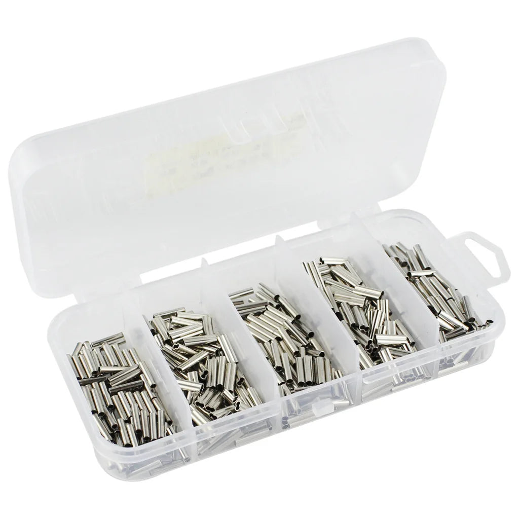 Wholesale 500Pcs/Box Single and Double Copper Tube Sea Fishing Boat Fishing Line Tube Set Cross-border Fishing Accessories