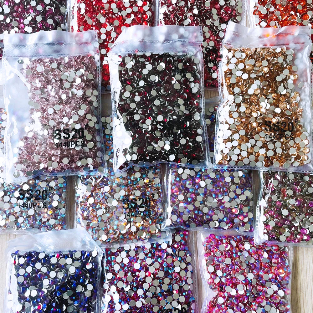 Yantuo Non Hotfix Rhinestones  Wholesale Ss6ss10ss16ss20ss30ss34ss40 Crystal Glass Fatback Stone Strass Teeth Nail Art