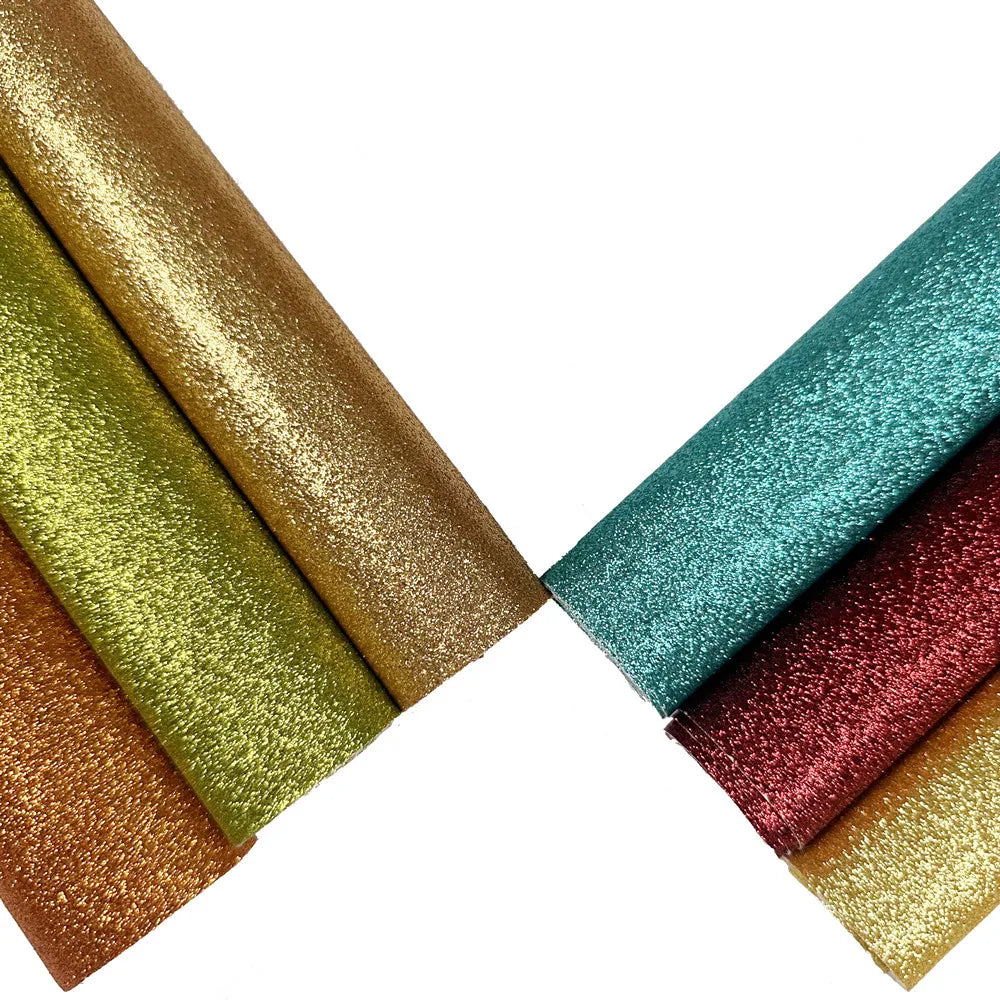 Fine Glitter Faux Leather Roll Fabric Wallpaper Decoration for DIY Bows Clips Making Materials