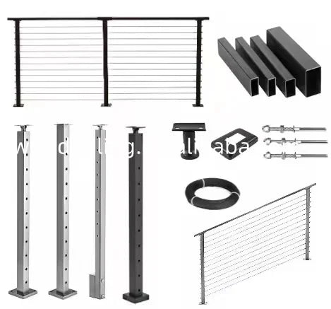 YL METAL Balcony Balustrade Stainless  Guardrail and Wire Cable Railing