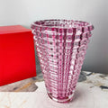 Large Caliber Pink Crystal Vase Tabletop Decorative Furniture With Luxury Wedding Suitable Oval Shape Crystal Bottles