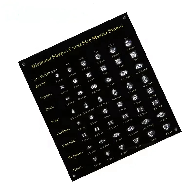 8 Shapes Carat Size Master Stones From 0.5 Ct -3 Ct Cubic Zirconia Diamond Gemstool Master Tester Tools Set