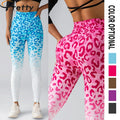 Wholesale Gradient Leopard Print Women's Pants Fitness Yoga Wear Sport High Waist Butt Lift Leggings Tie-Dye Seamless Yoga Pants