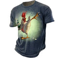 Fitspi Unisex Animal Rooster 3d Print Funny T-shirt Casual Short-sleeved Top Men's Oversized Breathable Shirt for Men 6xl Tshirt