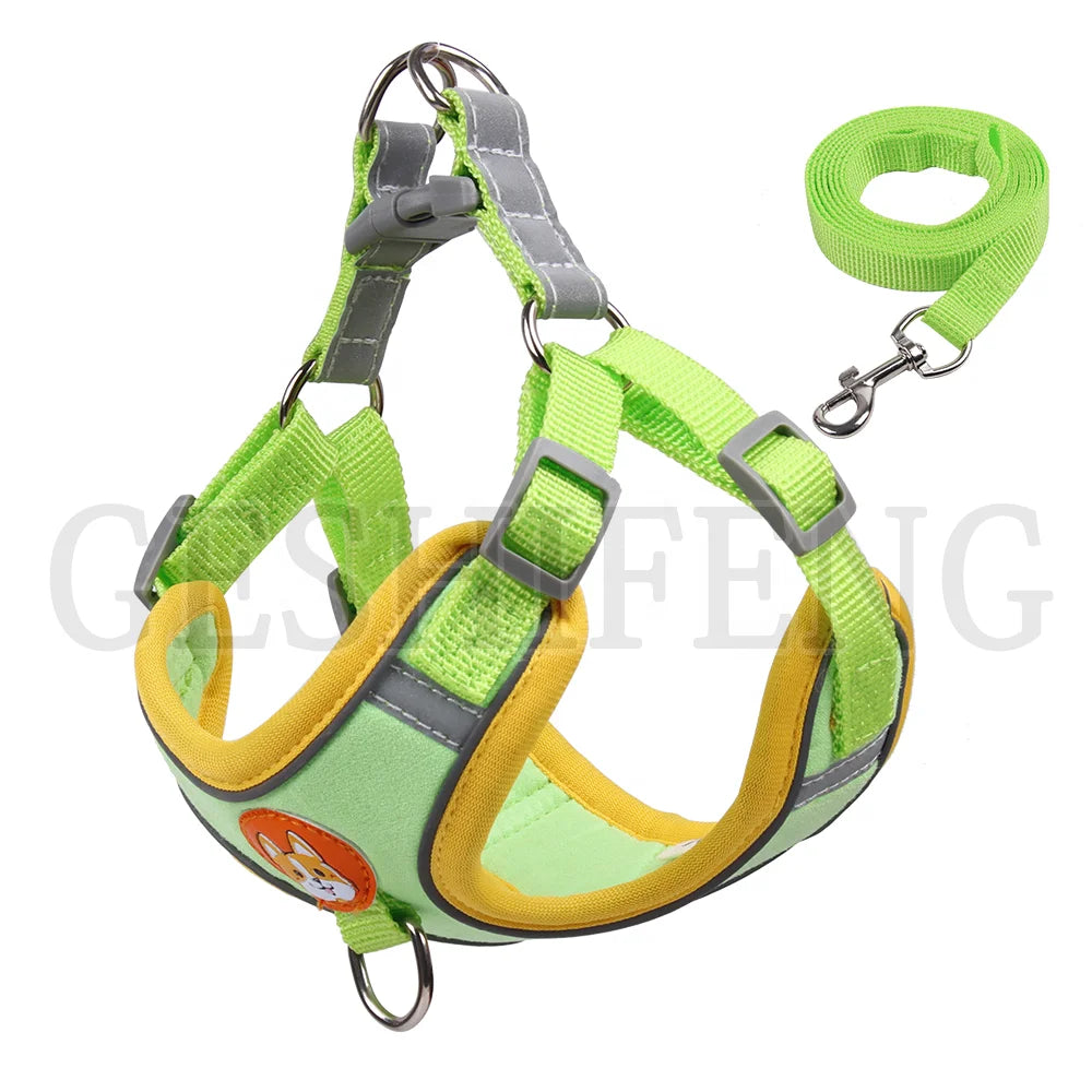 Dog Harness Chest Back Pet Chest Strap Dog Traction Rope Comfort Adjustable Training