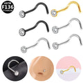 Gaby G23 Titanium Nose Piercings S  Shape Nose Studs Titanium Jewelry CZ Zircon Fashion Jewelry Piercing Jewelry