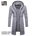 Liu Ming Clearance Sales Wholesale Autumn Winter Fashion Men Clothing Cardigan Solid Color Long Hoodie Sweatshirt