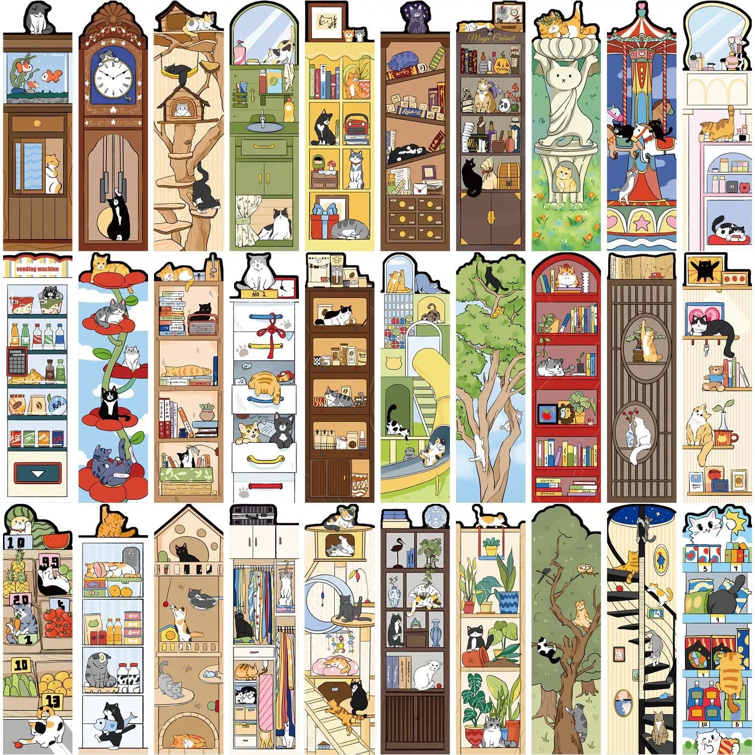 30pcs Letter Custom Printing Cats Bookmarks for Book Lovers Unique Book Mark for Reading for Classroom Gifts Reading Present