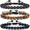 6mm Massive Beads Natural Healing Power Gemstone Crystal Beads Unisex Adjustable Macrame Bracelets