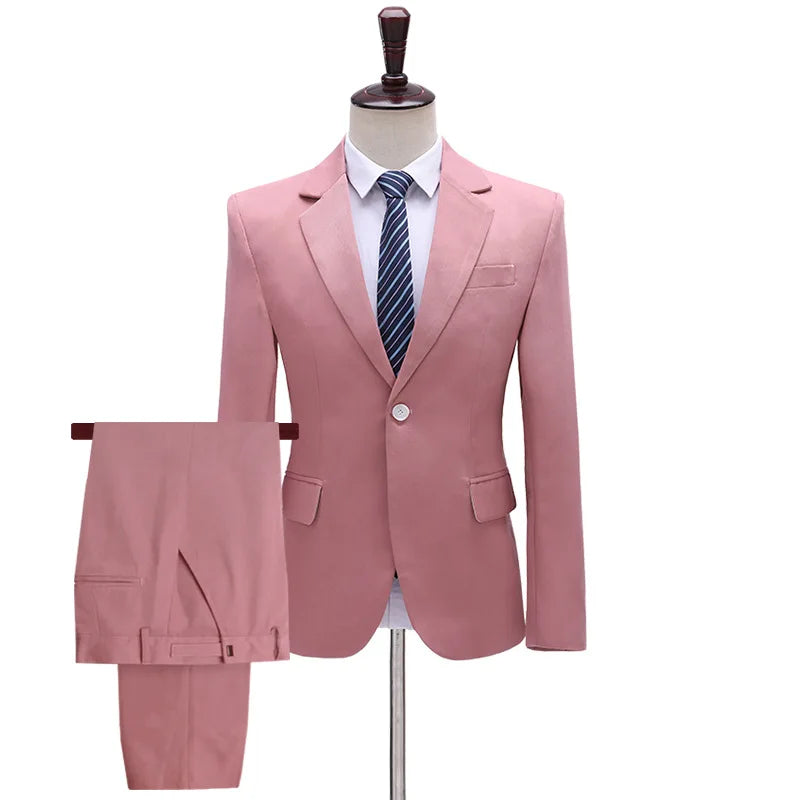 Ywhola Men's Business Suit in Plus Size Breathable Two-Piece Set