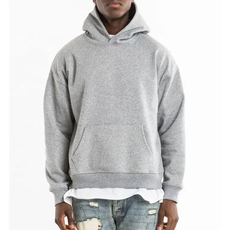 Spring Streetwear High Quality Blank 100% Cotton Casual Oversize Hoodies Plus Size Mens Pullover Hoodie