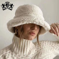 Custom Winter Warm Sheep Fur Hat Shearling Wool Fleece Teddy Fur Bucket Hats
