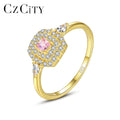 CZCITY Wedding Ring Jewellery Gold Custom S925 Sterling Silver Gemstone Diamond Engagement Women Cubic Zirconia Ring Women