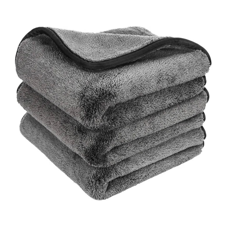 Microfiber Car Cleaning Towel Thick Quick-Dry High Absorption 400-1200gsm Red Edge