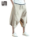 Liu Ming 2025 Summer New Release Vintage Chinese Style Men's Casual Cotton Joggers Harem Pants Mid-Waist